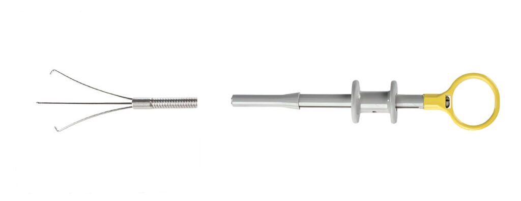 Зажим трехзубый с Г-образным захватом